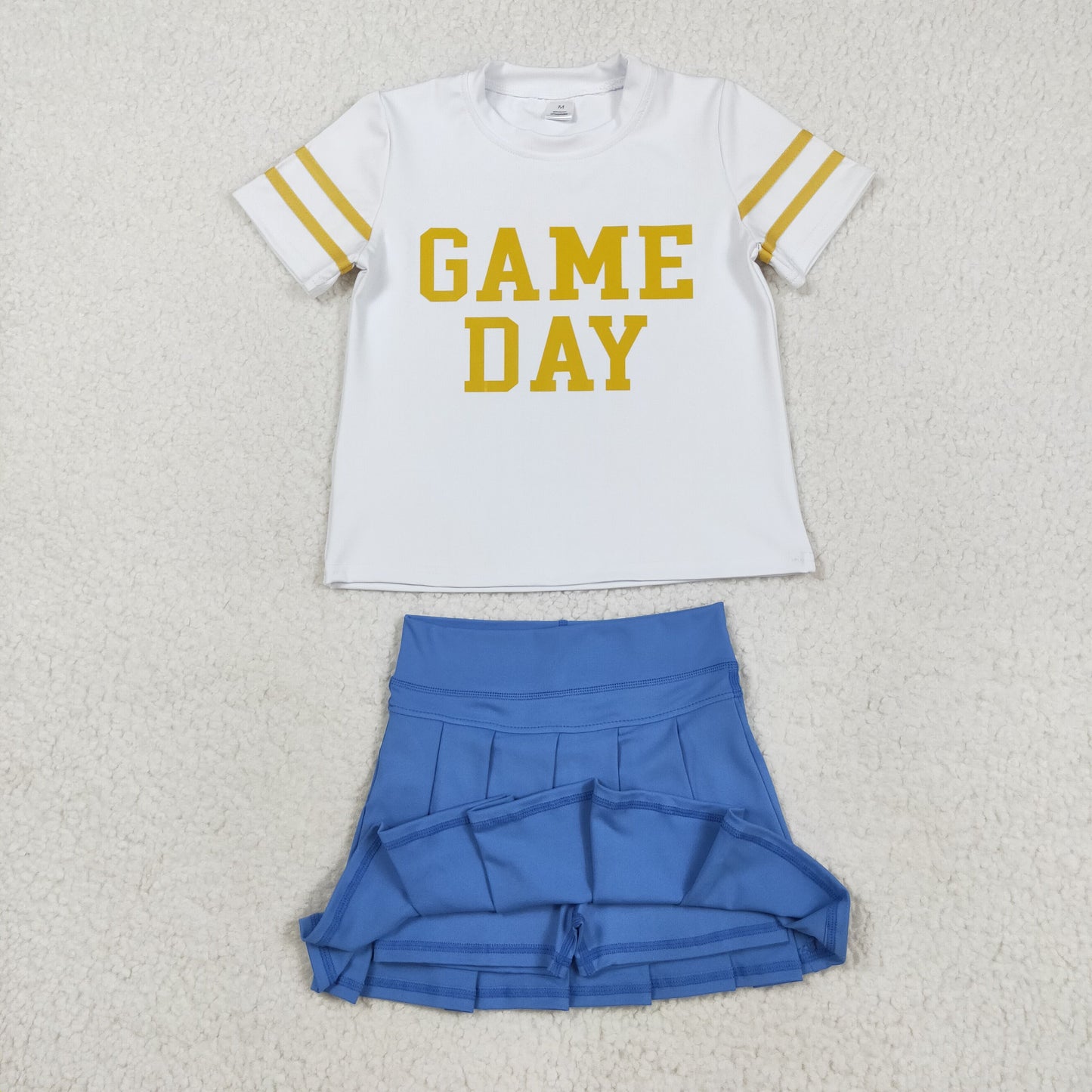 8 Colors Teams Game Day Top Skort Girls Summer Active Clothes Set Sisters Yoga Styles