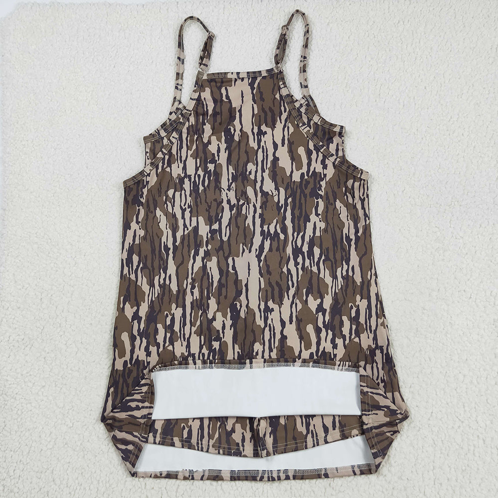 Mama And Me Strap Camo Pockets Yoga Shorts Dresses