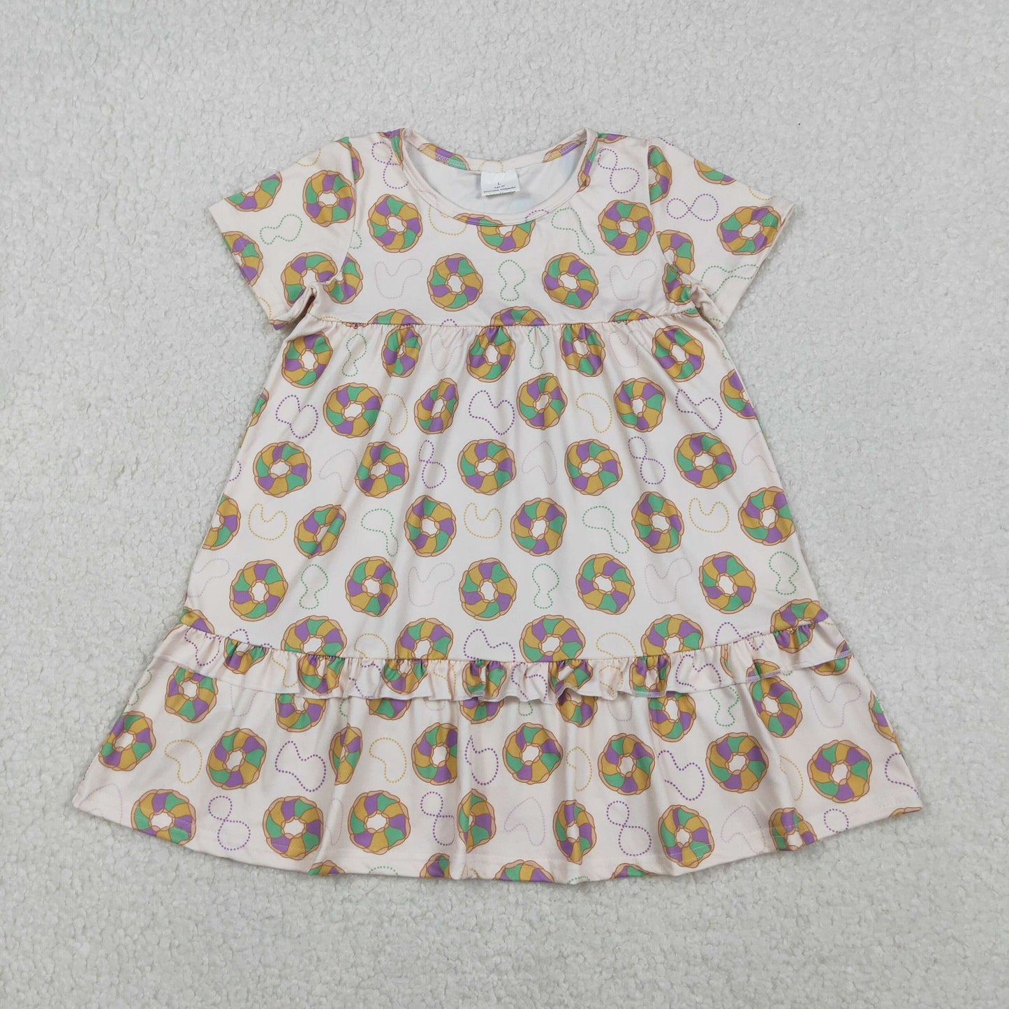 Family Adult Kids Mardigras Donuts Dress Button Polo Shirts Tops Skorts Clothes Set Yoga Shorts