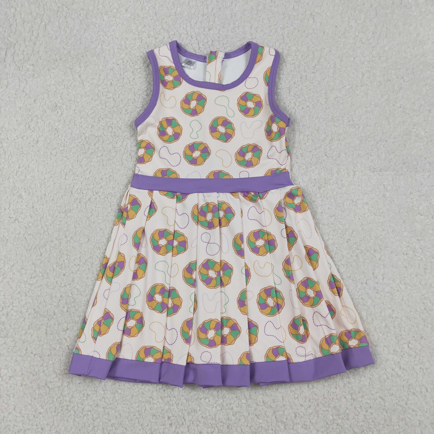 Sibling Baby Girls Sleeveless Mardigras Yoga Active Shorts Knee Length Dresses