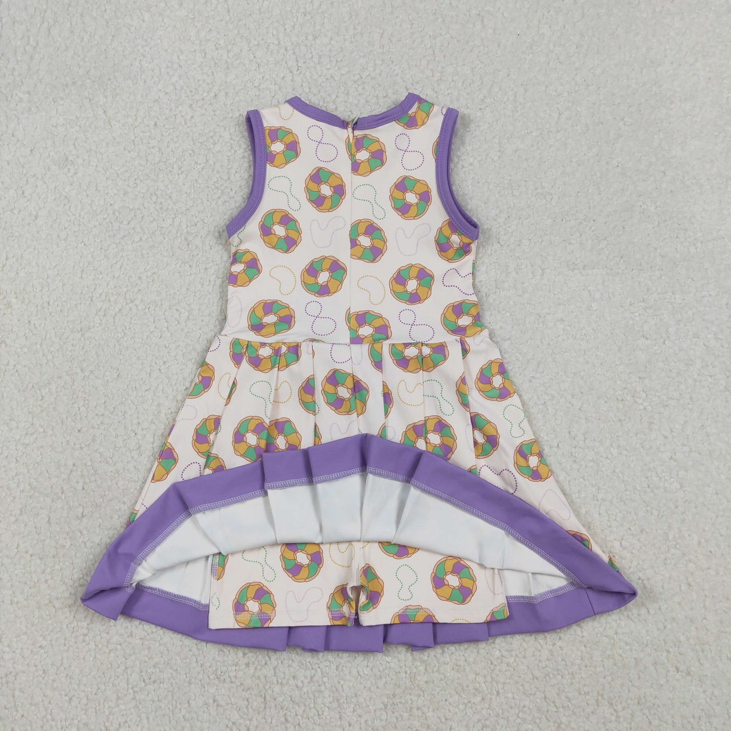 Sibling Baby Girls Sleeveless Mardigras Yoga Active Shorts Knee Length Dresses