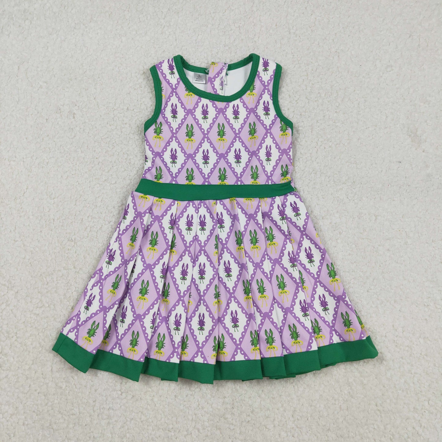 Sibling Baby Girls Sleeveless Mardigras Yoga Active Shorts Knee Length Dresses