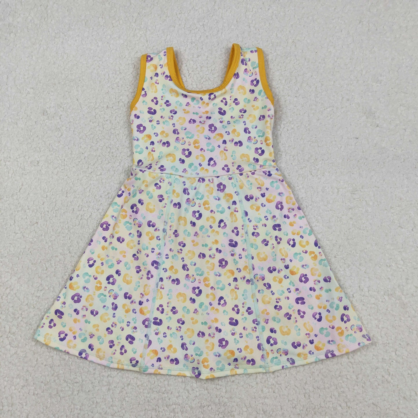 Sibling Baby Girls Sleeveless Mardigras Yoga Active Shorts Knee Length Dresses