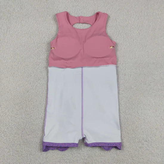 Sibling Baby Girls Sleeveless Bows Shorts Scallop Knee Length Dresses