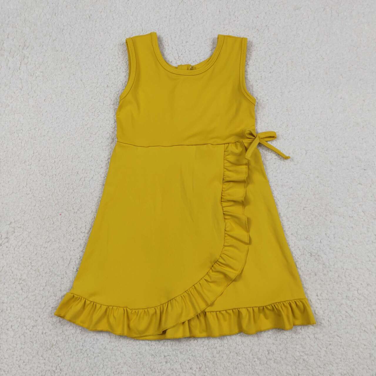 4 Colors Baby Girls Ruffle Yoga Sleeveless Zipper Shorts Dresses Sisters Wear