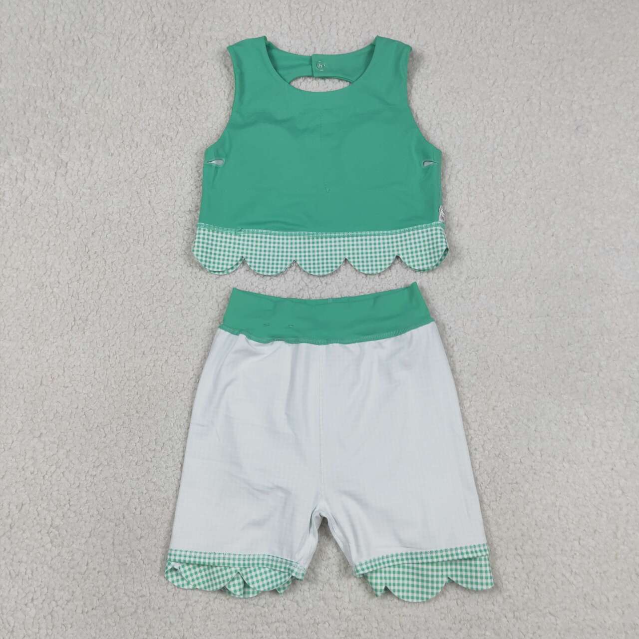 6 Colors Tank Top Bows Skort Baby Girls Yoga Scallop Clothes Set Sisters Wear