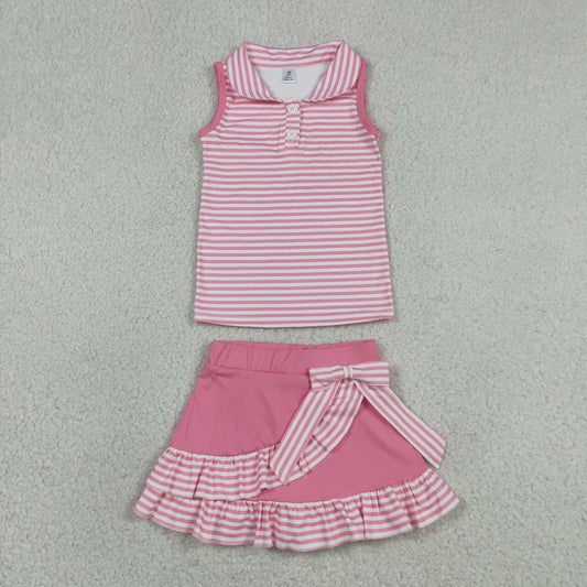 Sibling Baby Girls Striped Tank Top with Skort Active Outfit