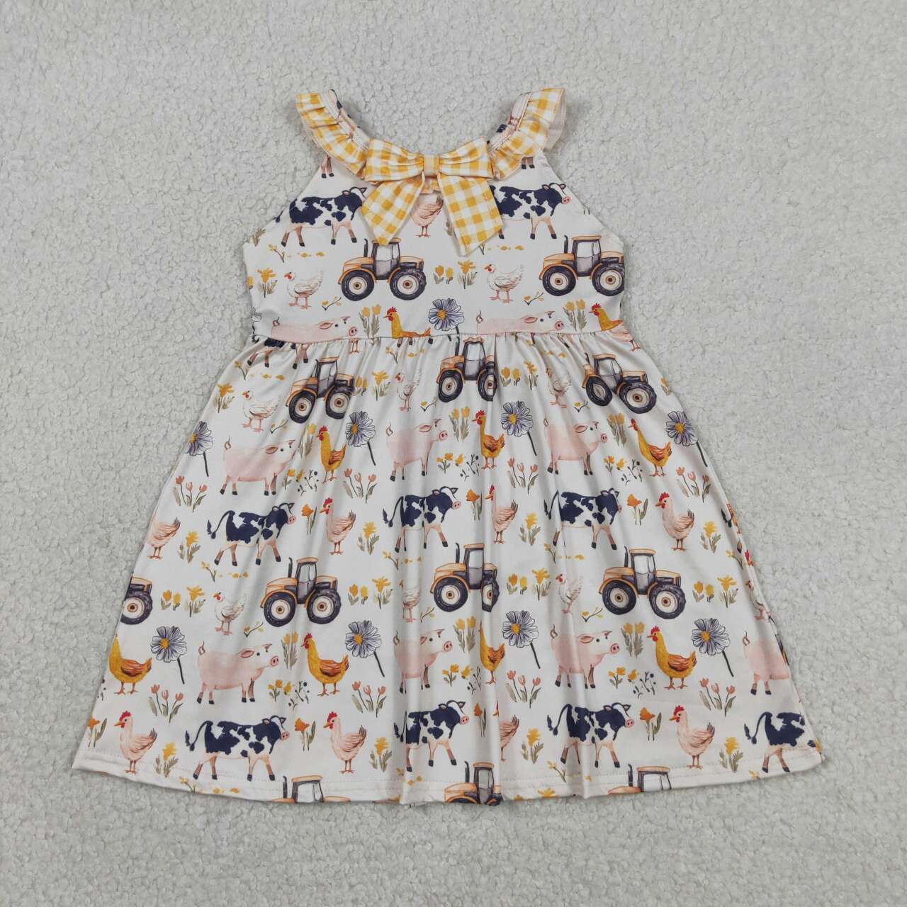 Baby Girls Sibling Summer Farm Animal Print Clothes