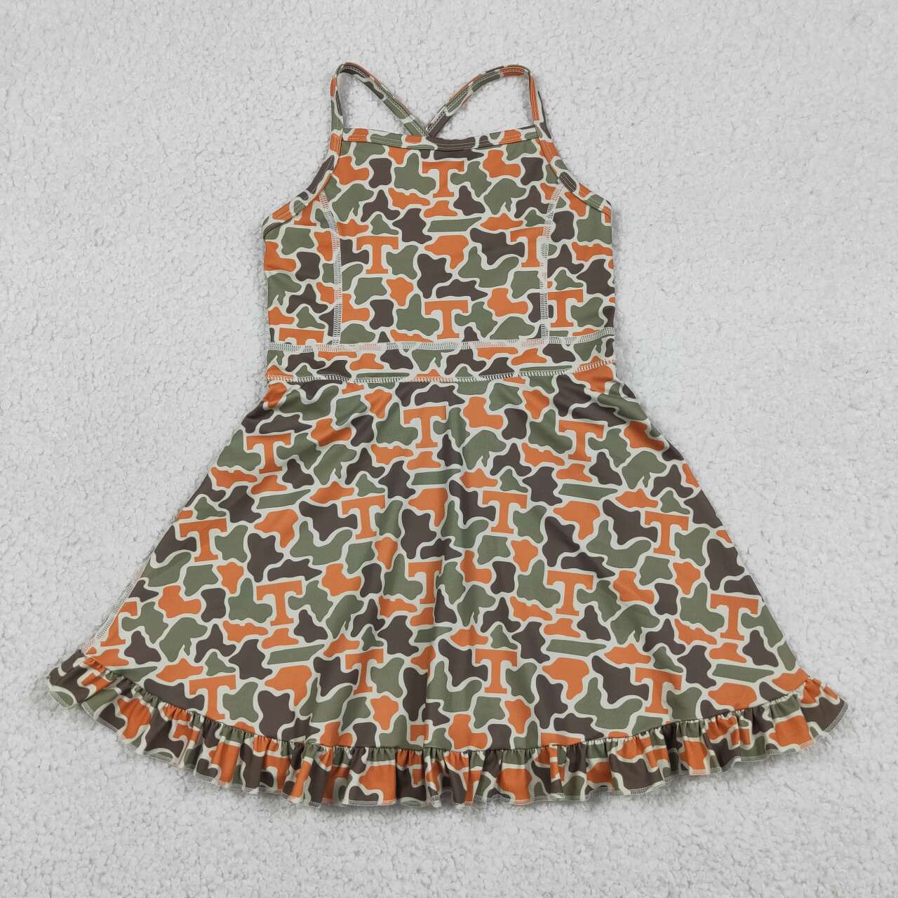 12 Colors Team Camouflage & Leopard Girls Strap Yoga Dress Sisters Wear