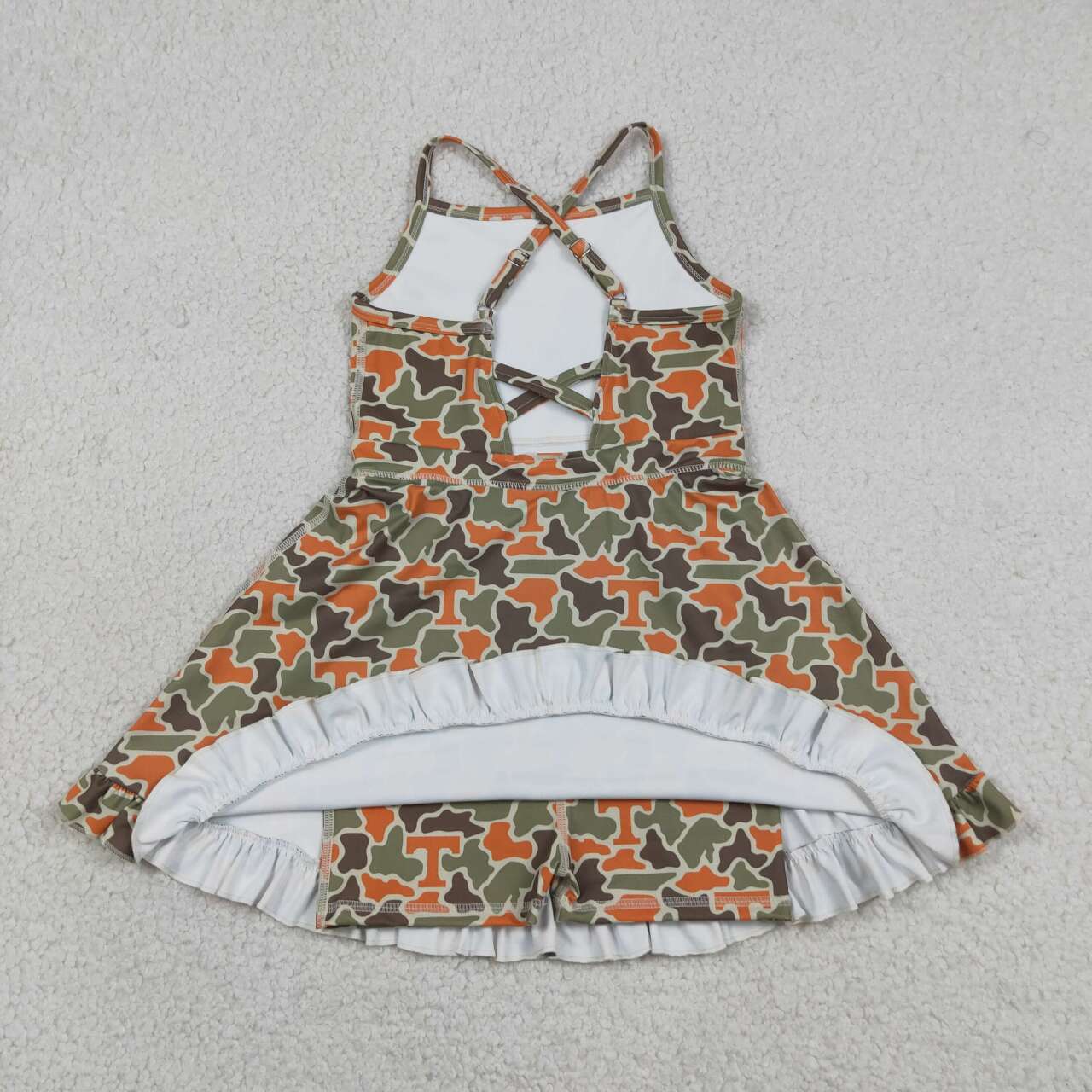 Sibling Baby Girls Camo T  Team Polo Shirt Top Yoga Active Strap Knee Length Dress