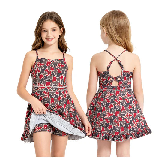 10 Colors Sibling Baby Girls Strap Leopard Team Yoga Active Short Team Knee Length Dresses