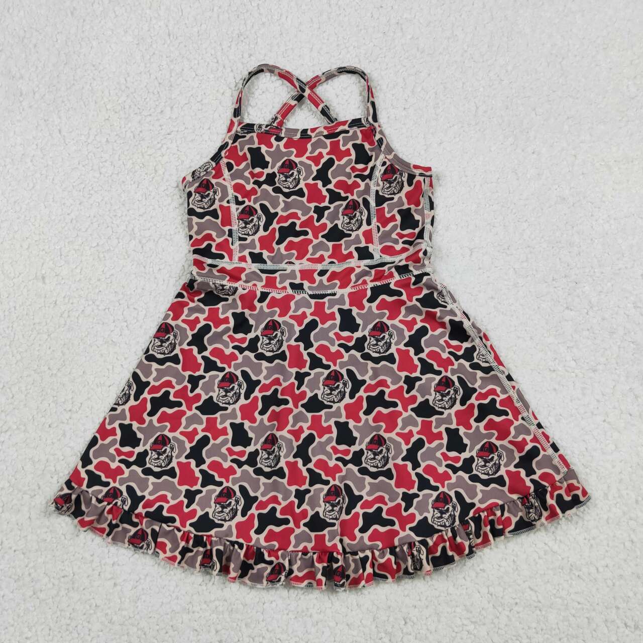12 Colors Team Camouflage & Leopard Girls Strap Yoga Dress Sisters Wear
