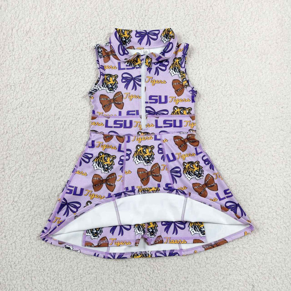 Sibling Baby  Girls LSU Purple Color Active Dress