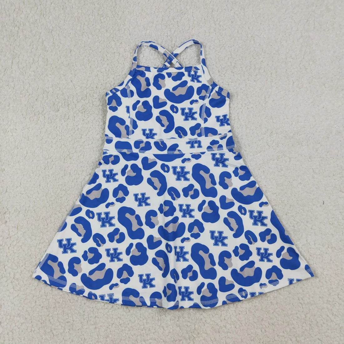 10 Colors Sibling Baby Girls Strap Leopard Team Yoga Active Short Team Knee Length Dresses