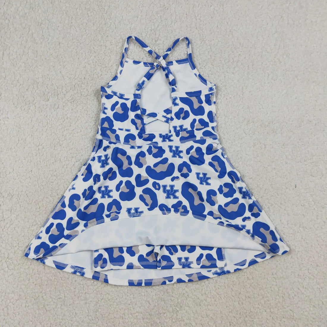 10 Colors Sibling Baby Girls Strap Leopard Team Yoga Active Short Team Knee Length Dresses