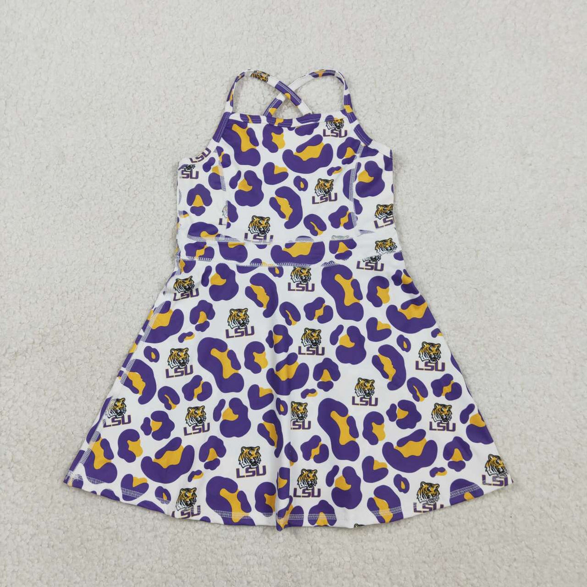 Sibling Baby  Girls LSU Purple Color Active Dress