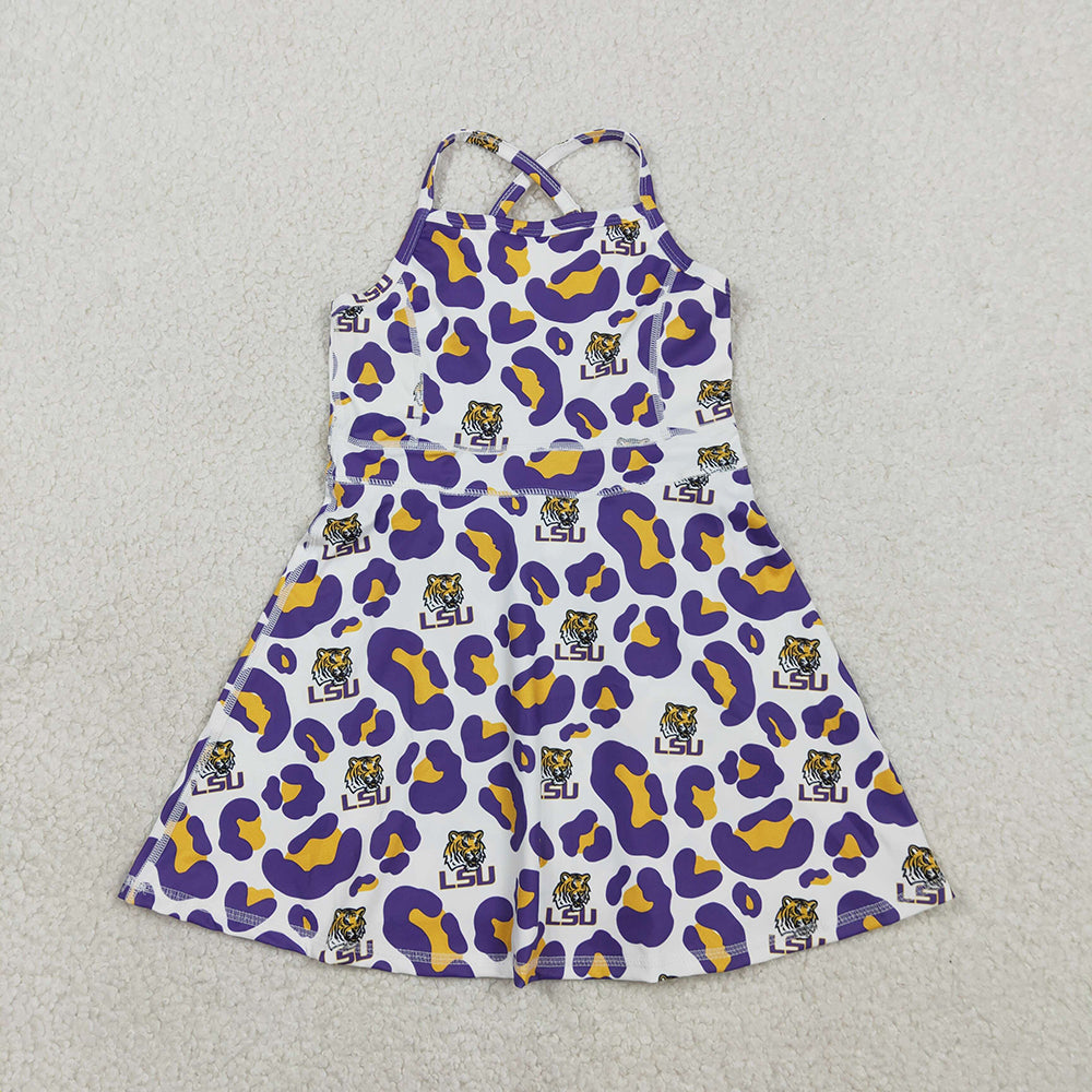 12 Colors Team Camouflage & Leopard Girls Strap Yoga Dress Sisters Wear