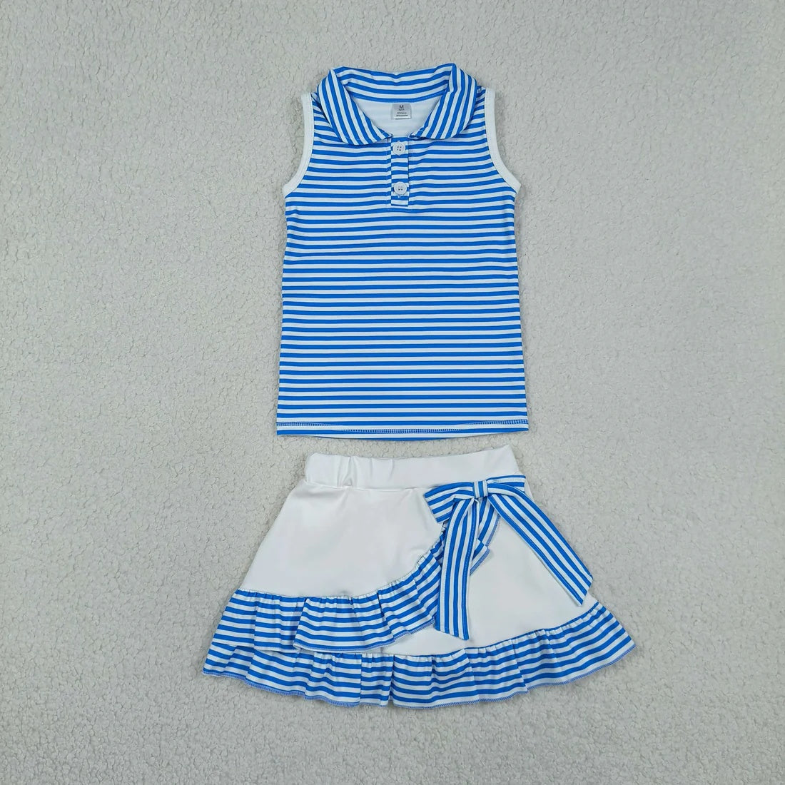 Sibling Baby Girls Striped Tank Top with Skort Active Outfit