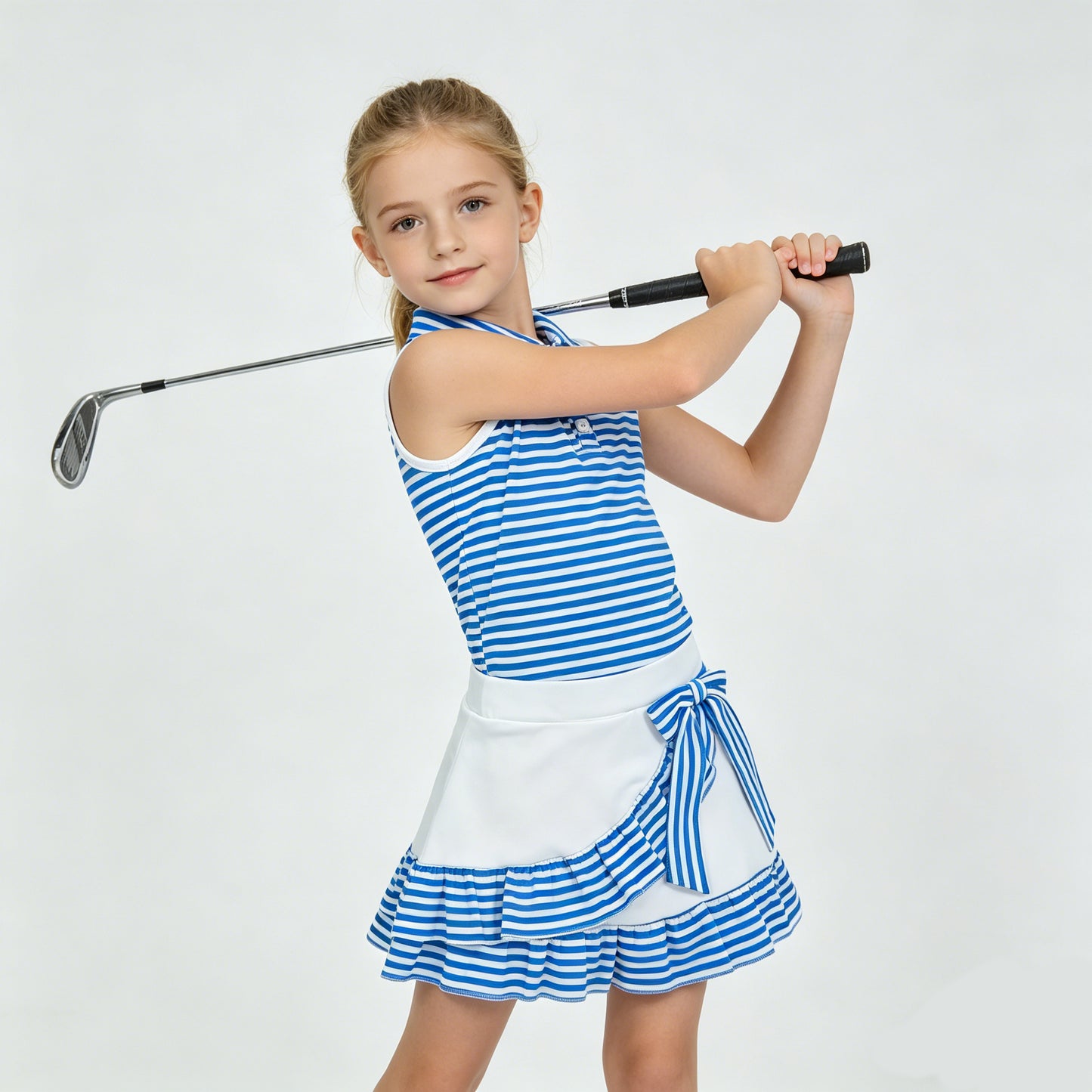 Sibling Baby Girls Striped Tank Top with Skort Active Outfit