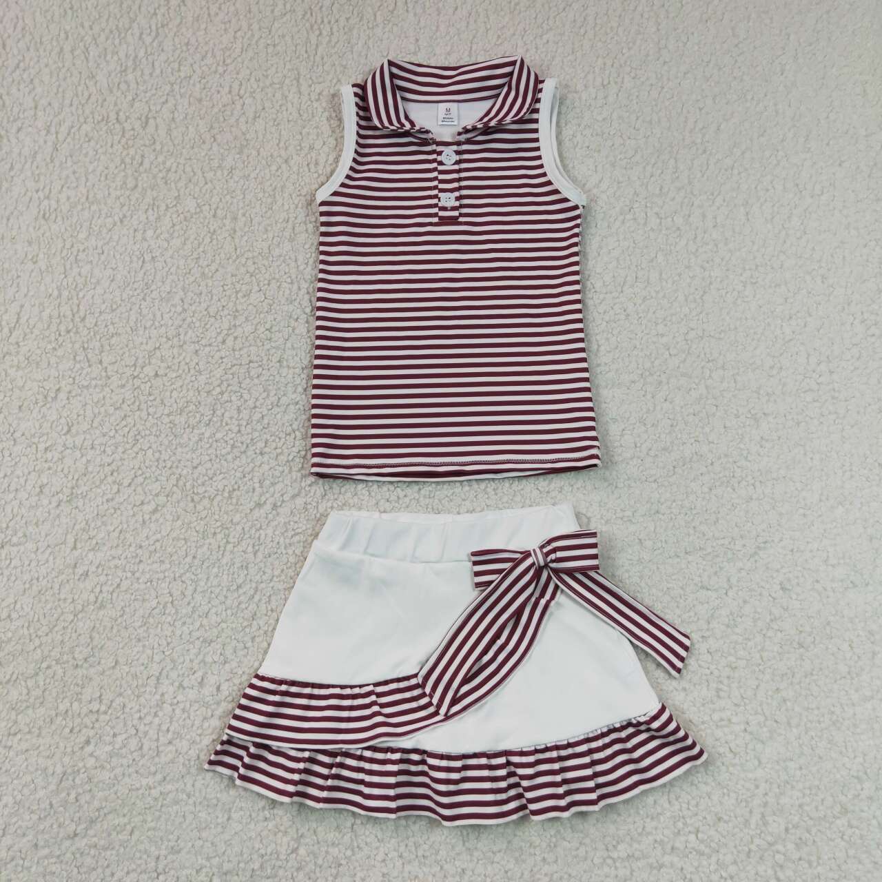 Sibling Baby Girls Striped Tank Top with Skort Active Outfit