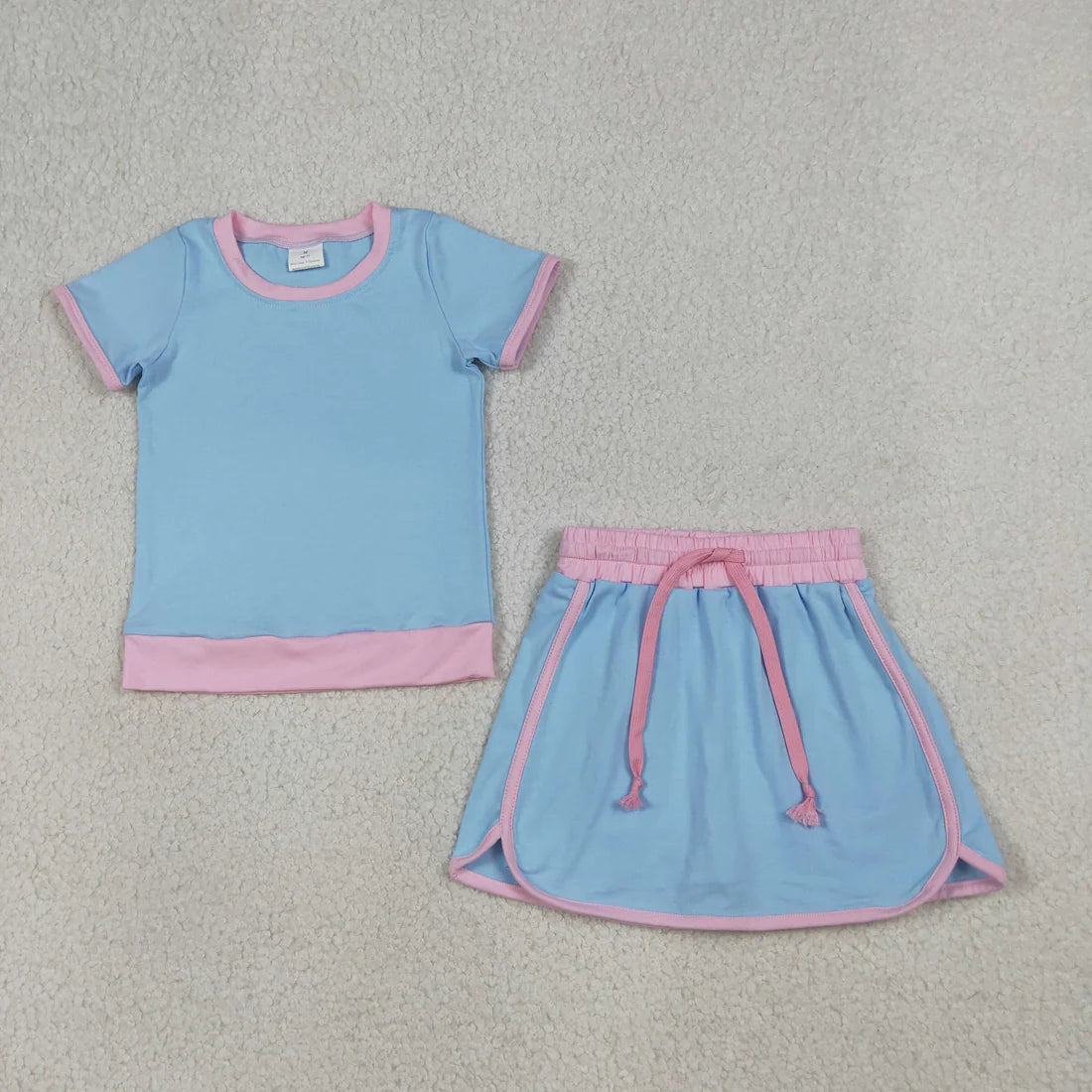 Baby Girls Short Sleeve Shirts Top Skirt Short Cotton Clothes Sets