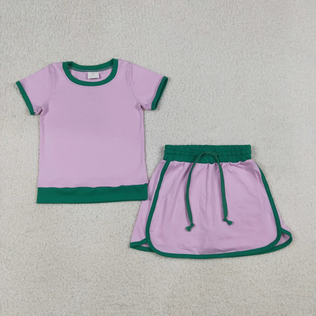 Baby Girls Short Sleeve Shirts Top Skirt Short Cotton Clothes Sets