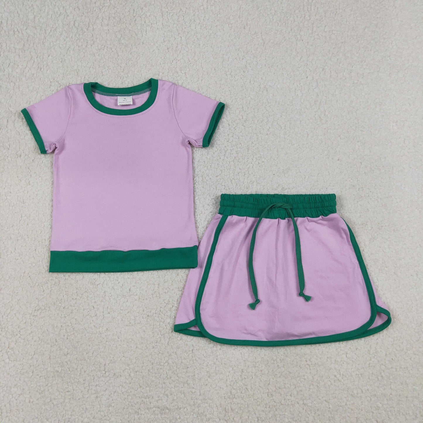 Pink Top Skirts Shorts Girls Summer Cotton Clothes Set