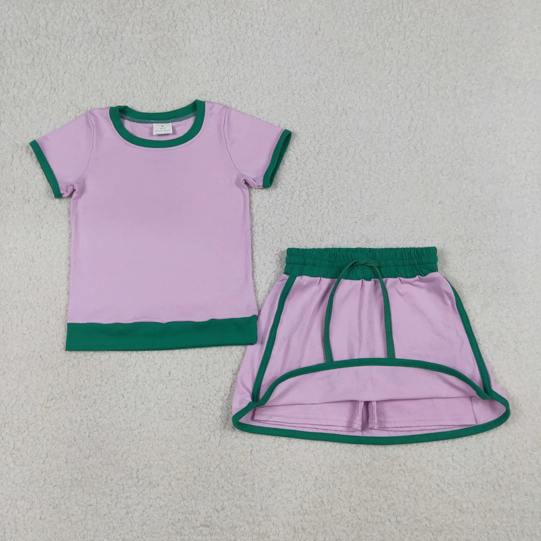 Baby Girls Short Sleeve Shirts Top Skirt Short Cotton Clothes Sets
