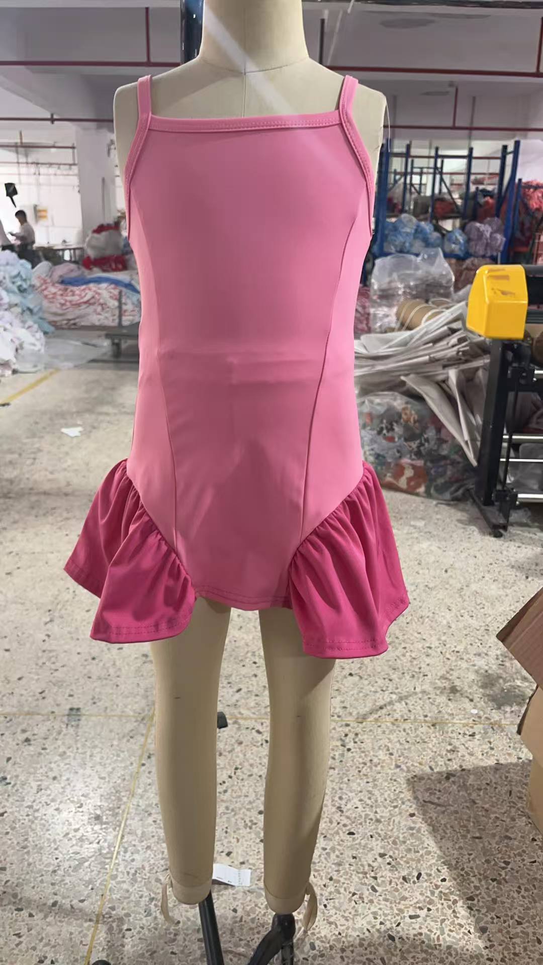GSSO3259 Baby Girls Hot Pink Strap Dress Top Shorts Yoga Active Clothes Set Preorder
