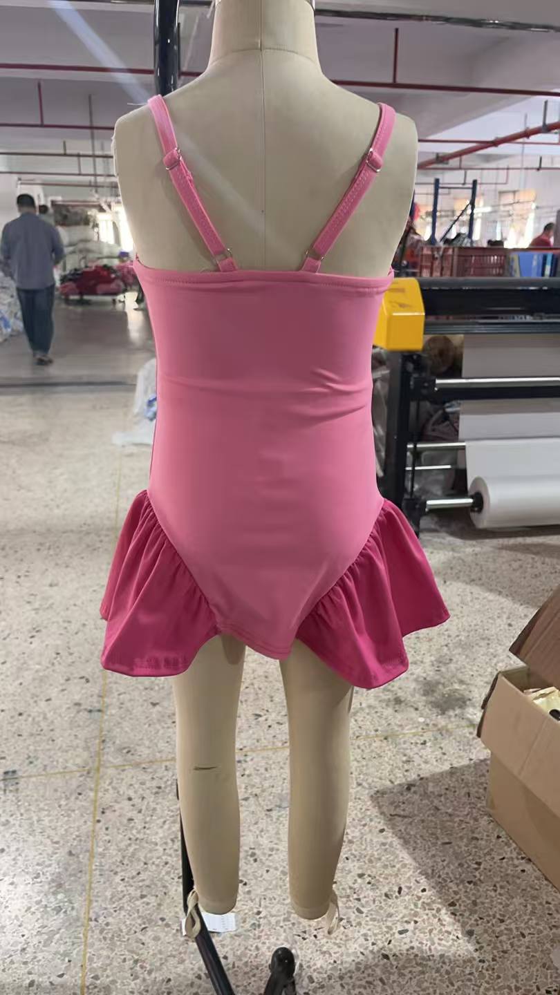 GSSO3259 Baby Girls Hot Pink Strap Dress Top Shorts Yoga Active Clothes Set Preorder