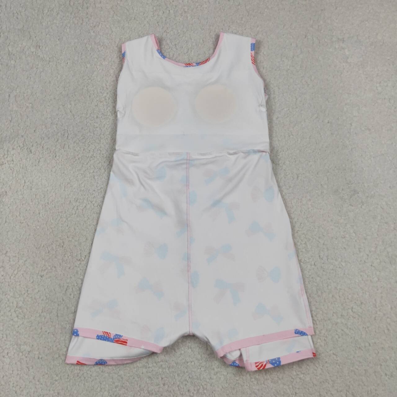 GSD3748 Bows Flowers Pink Girls 4th of July Shorts Knee Length Yoga Dress