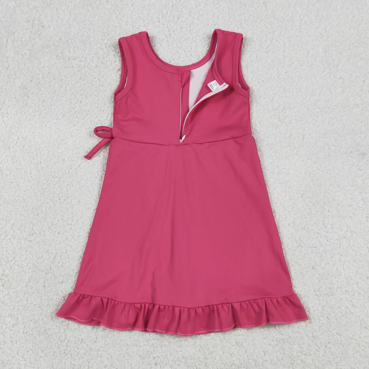 4 Colors Baby Girls Ruffle Yoga Sleeveless Zipper Shorts Dresses Sisters Wear