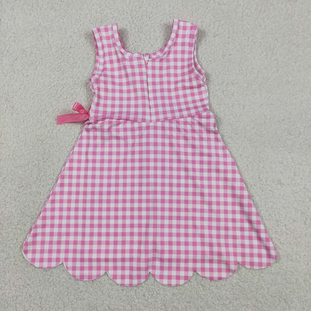4 Colors Plaid Print Baby Girls Sleeveless Scallop Edge Shorts Yoga Dress Sisters Wear