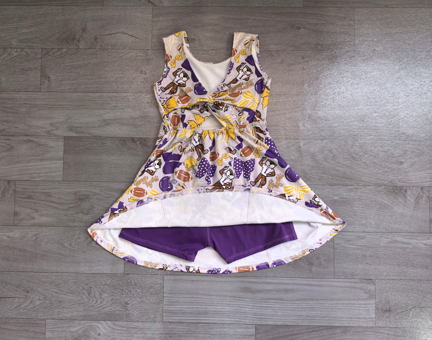 GSD3801 Preorder Toddler Girls Tiger Sport Team Sleeveless Active Dress