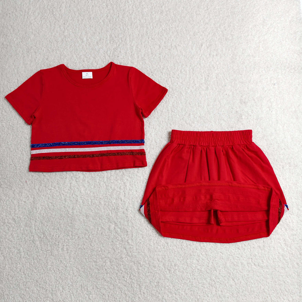 Sibling Baby Girls Solid Color Short Sleeve Top with Skort Sport Outfit