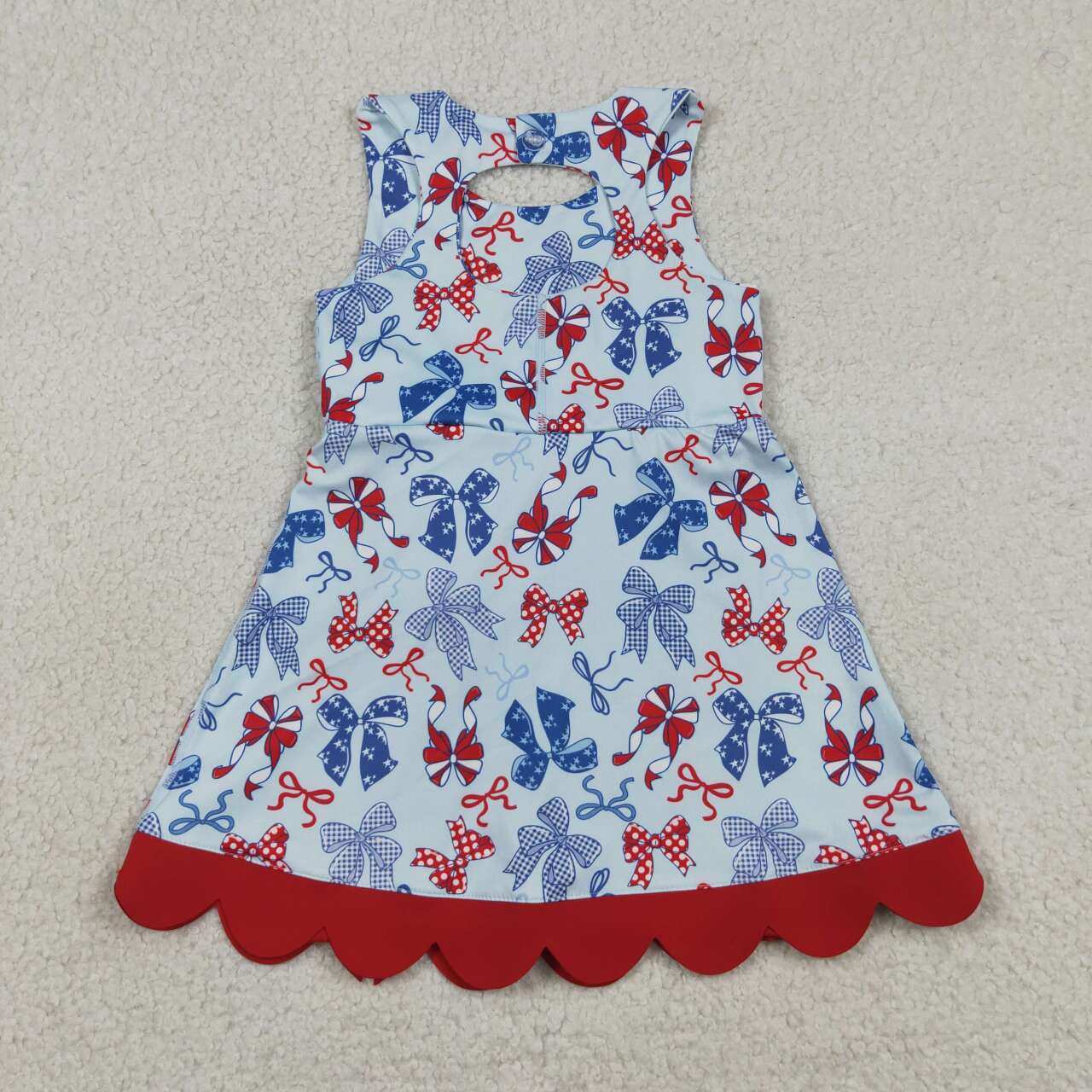 8 Colors Sleeveless Bows Shorts Baby Girls Scallop Knee Length Dresses Sisters Wear