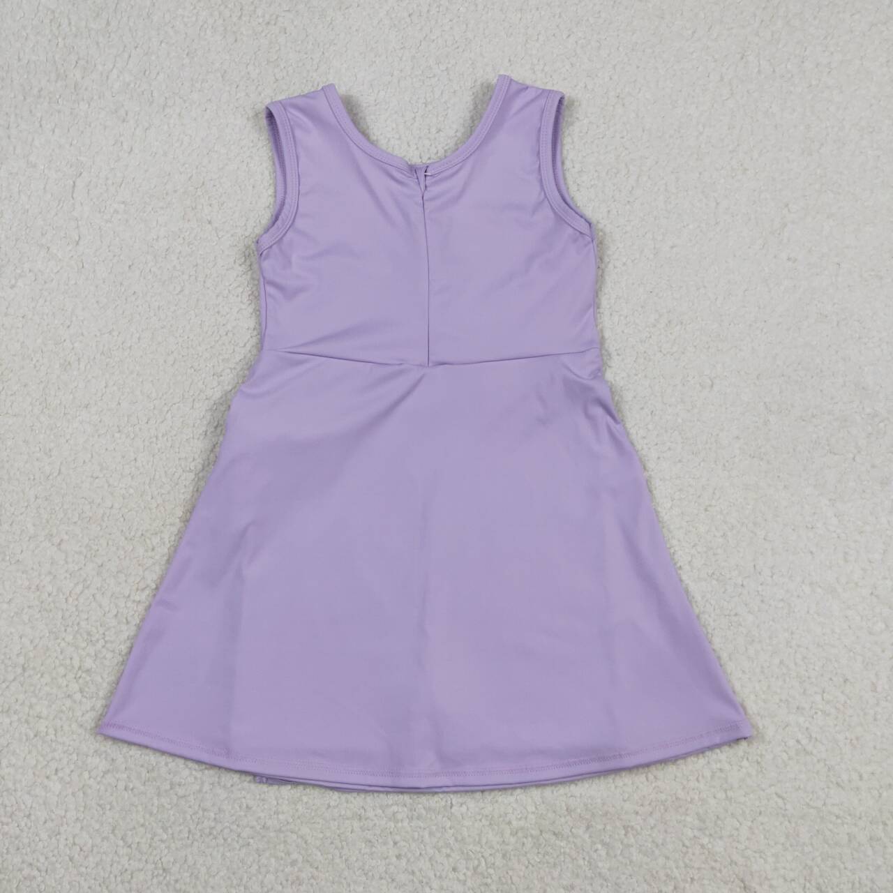 Toddler Baby Girls lavender Sleeveless Active Zipper Dress With Bow