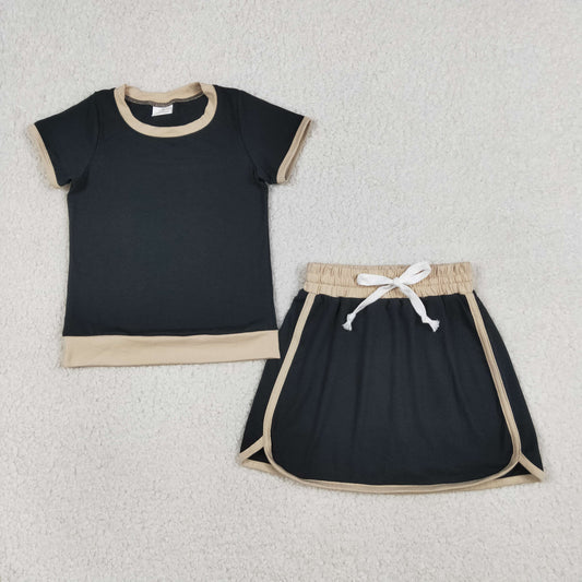 Back Cotton Skirts Girls Summer Clothes Set