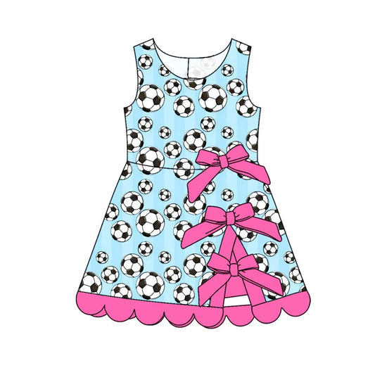 4.2 Toddler Girls Soccer Print Sleeveless Scalloped Active Dress Preorder