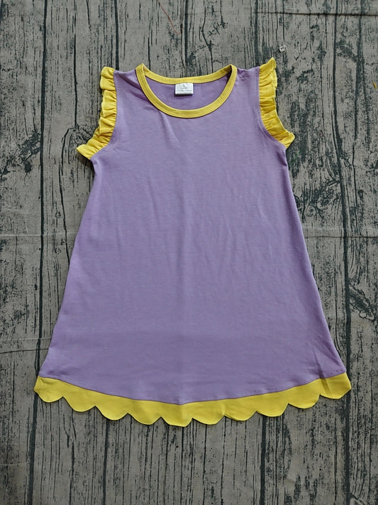 Toddler Girls Lavender Scalloped Edge Ruffle Tank Dress Preorder