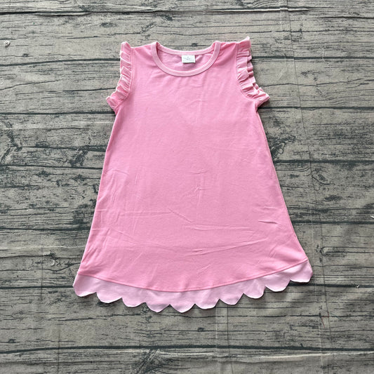4.3 Toddler Girls Pink Scalloped Edge Ruffle Tank Dress Preorder