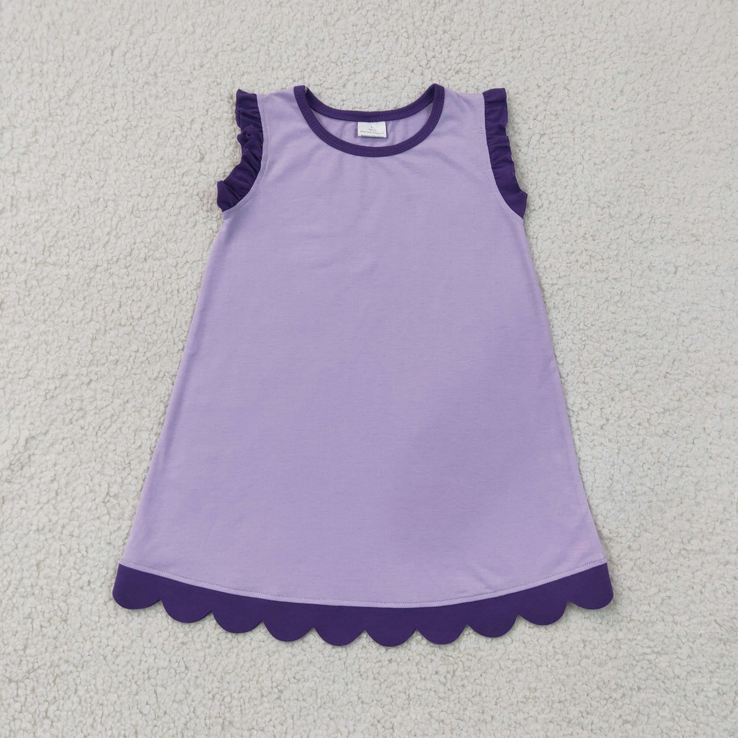 Sibling Baby Girls Sleeveless Scallop Knee Length Dresses