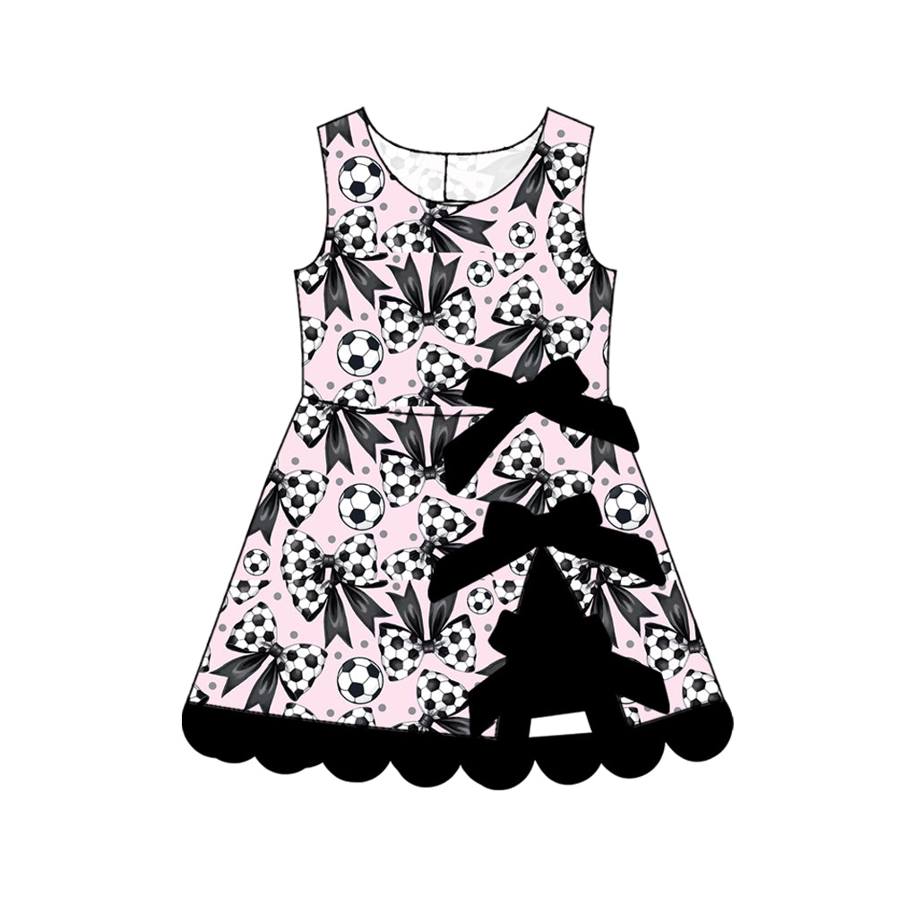 4.8 GSD4077 Preorder Soccer Bows Girls Scallop Yoga Dress