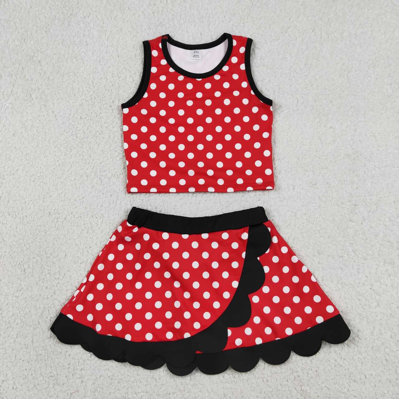 27 Solid Colors Tank Top Scallop Edge Skort Baby Girls Active Clothes Set Sisters Yoga Outfits