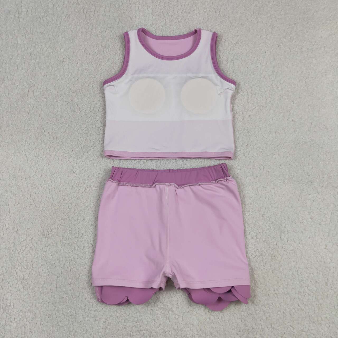 GSD4085 Pink Tank Top Scallop Edge Skort Girls Active Outfits