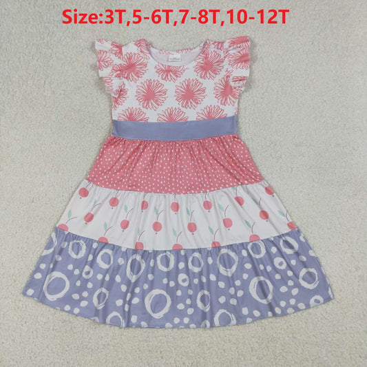 (Promotion)GSD4090 Toddler Girls Vintage Floral Flutter Sleeve Dress