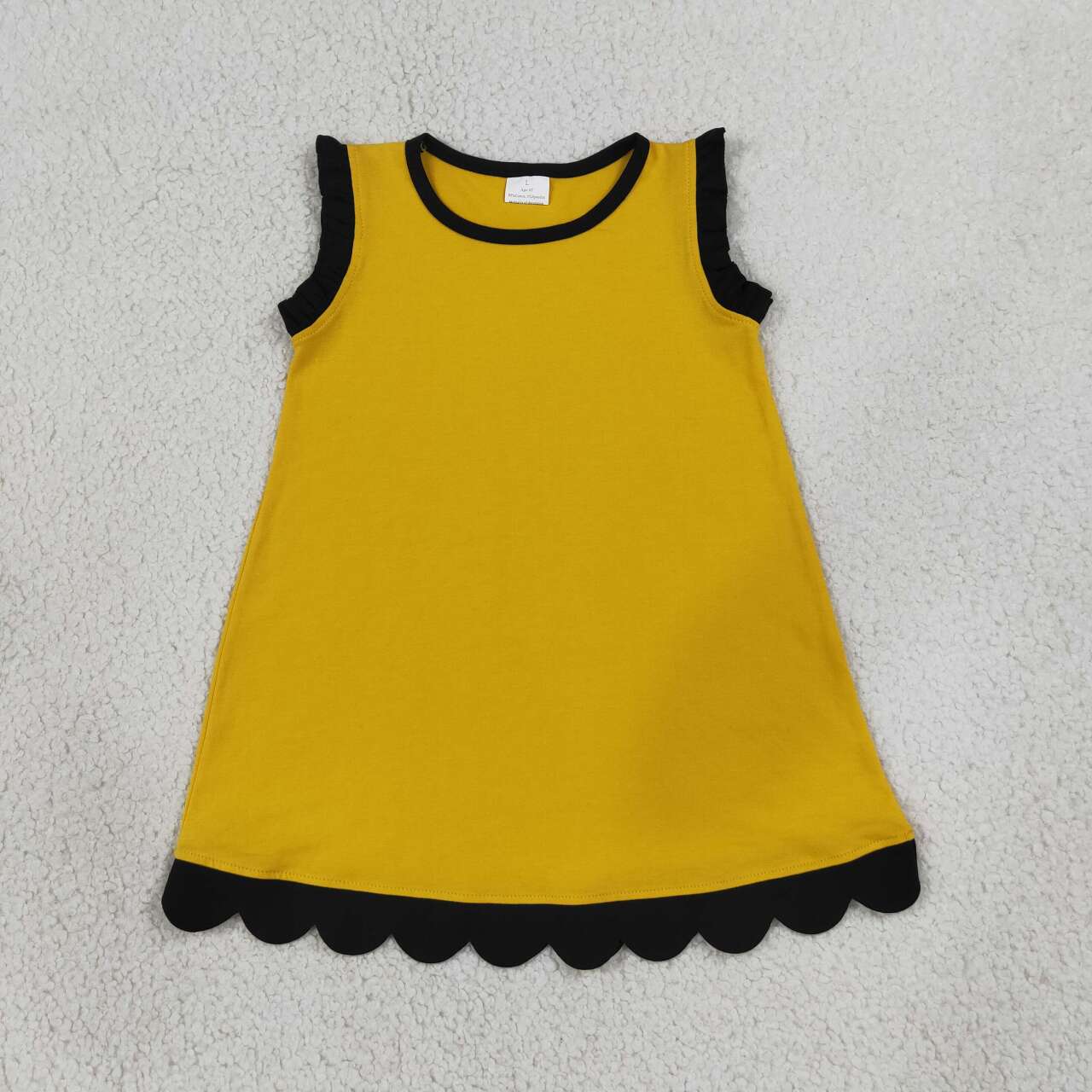 21 Colors Cotton Scallop Edge Girls Summer Dress Sisters Teams Wear