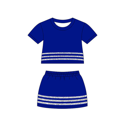 4.15 GSD4107 Preorder Blue Top Skirts Girls Summer Clothes Set