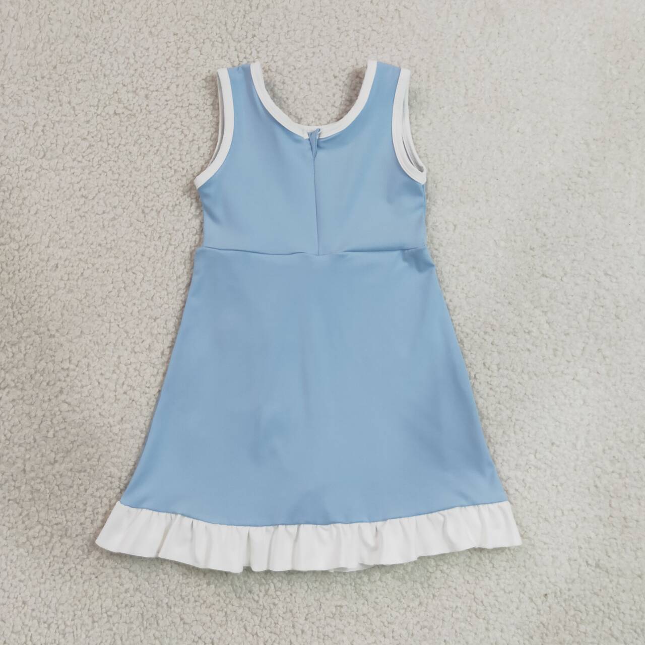 16 Colors Girls Sleeveless Ruffle Yoga Zipper Dress Sisters Wear