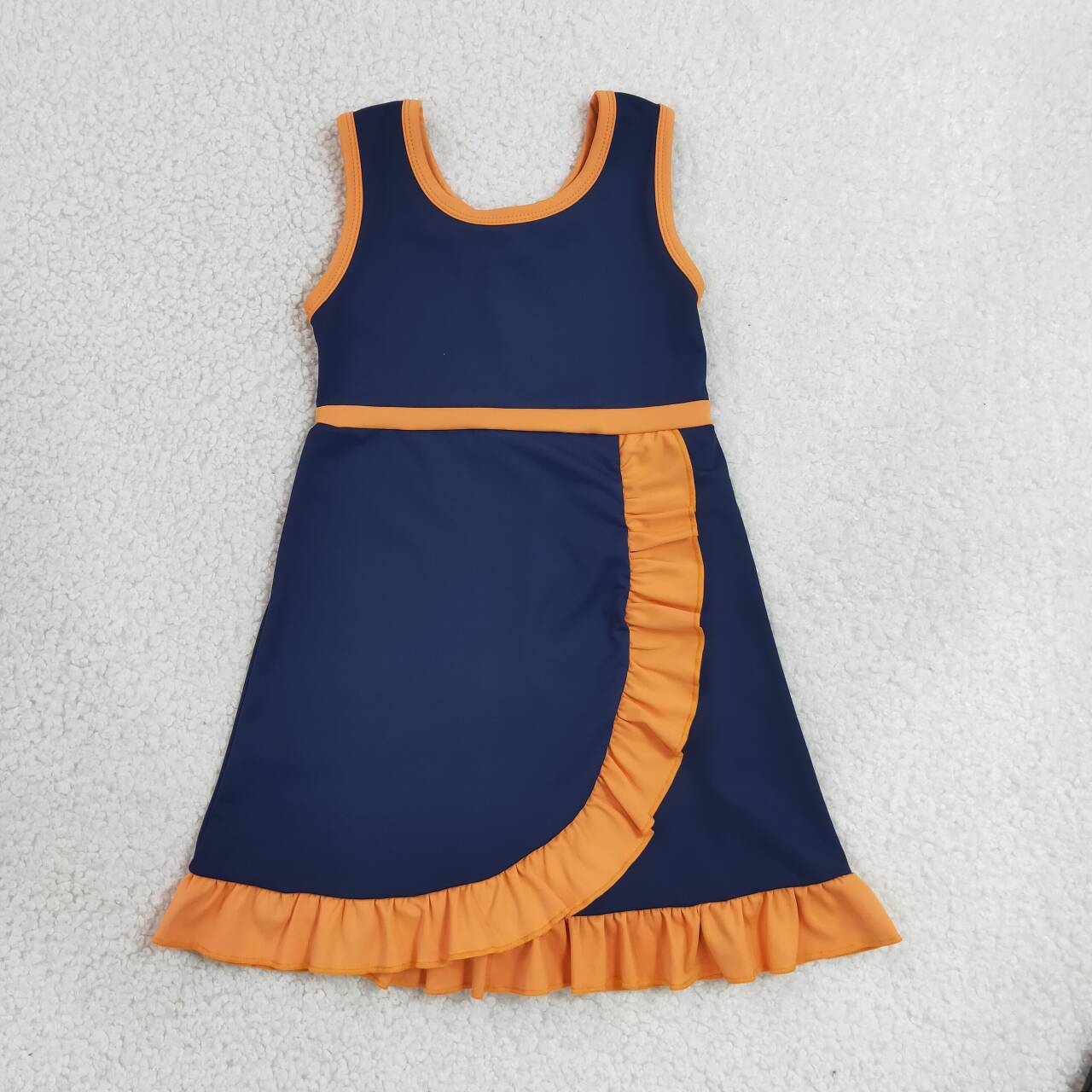 20 Colors Sleeveless Ruffle Girls Yoga Zipper Dress Sisters Active Wear